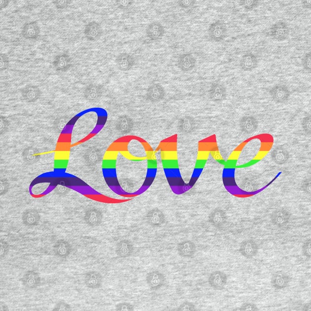 Love Script Rainbow Colors Stripes by NataliePaskell